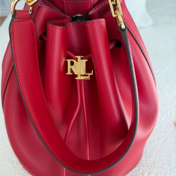 Ralph Lauren Handbags - Ralph Lauren Red Drawstring Shoulder Bag